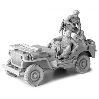 1/16 Kit WW II Willys Jeep with Driver and Gunner