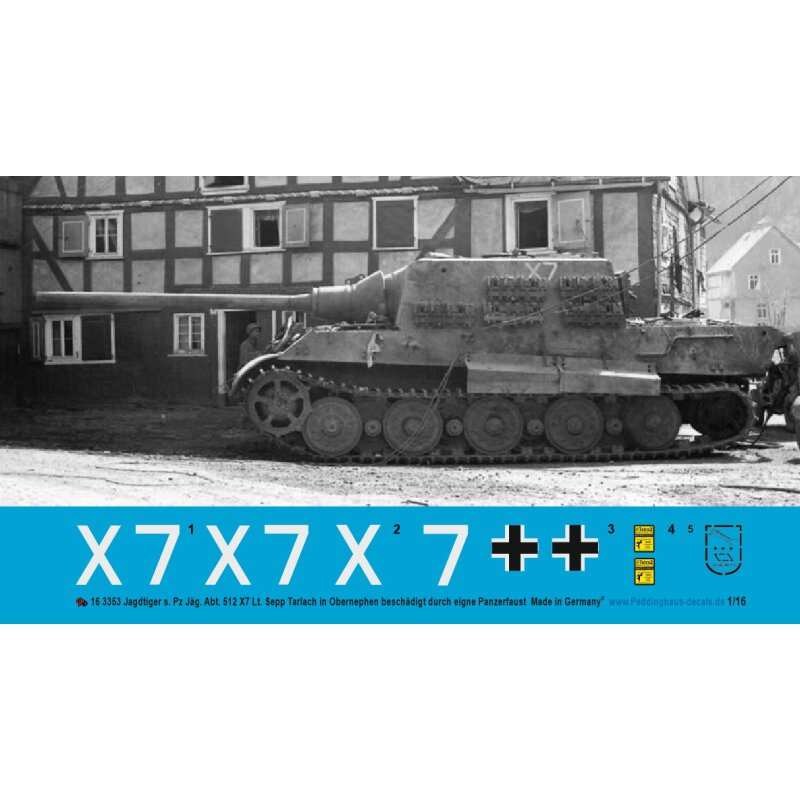 Jagdtiger der s. Pz. Jäg. Abt 512 X7 Lt. Sepp Tarlach in Obernephen beschädigt durch eigene Panzerfaust