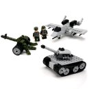 281-teiliges Set Panzer, Flugzeug oder Geschütz mit 2 Figuren BL-Toys